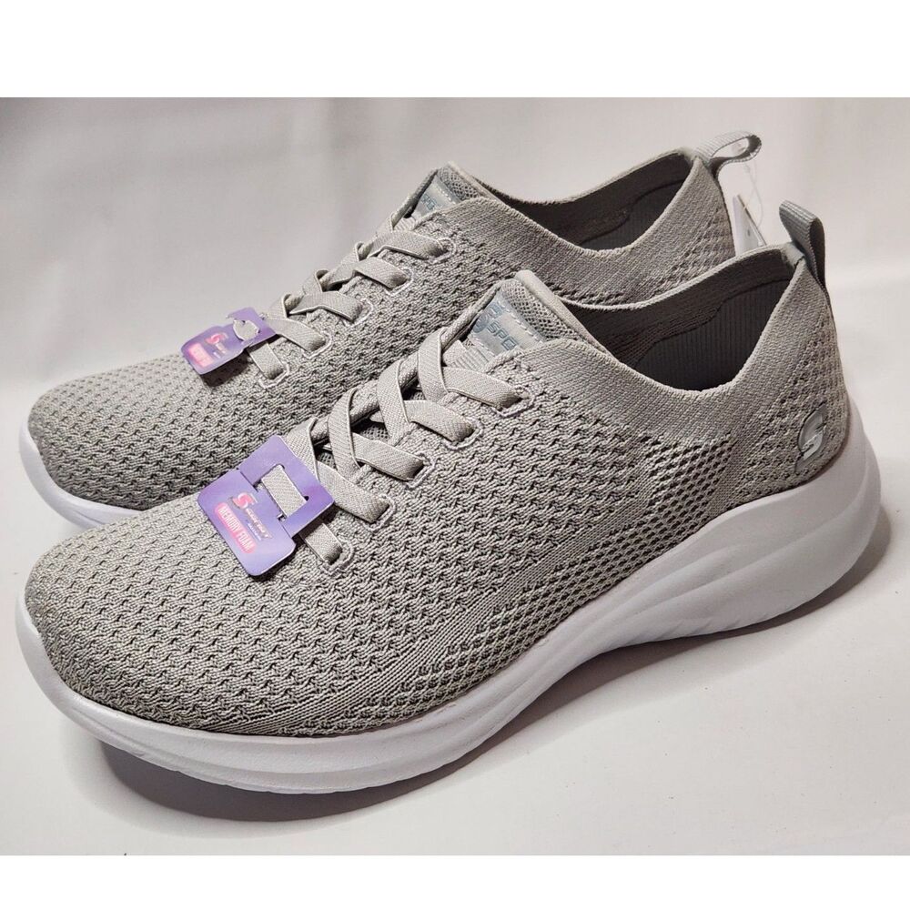S Sport by Skechers Memory Foam Cushioned Shoes No Tie Women's 7.5 Gray